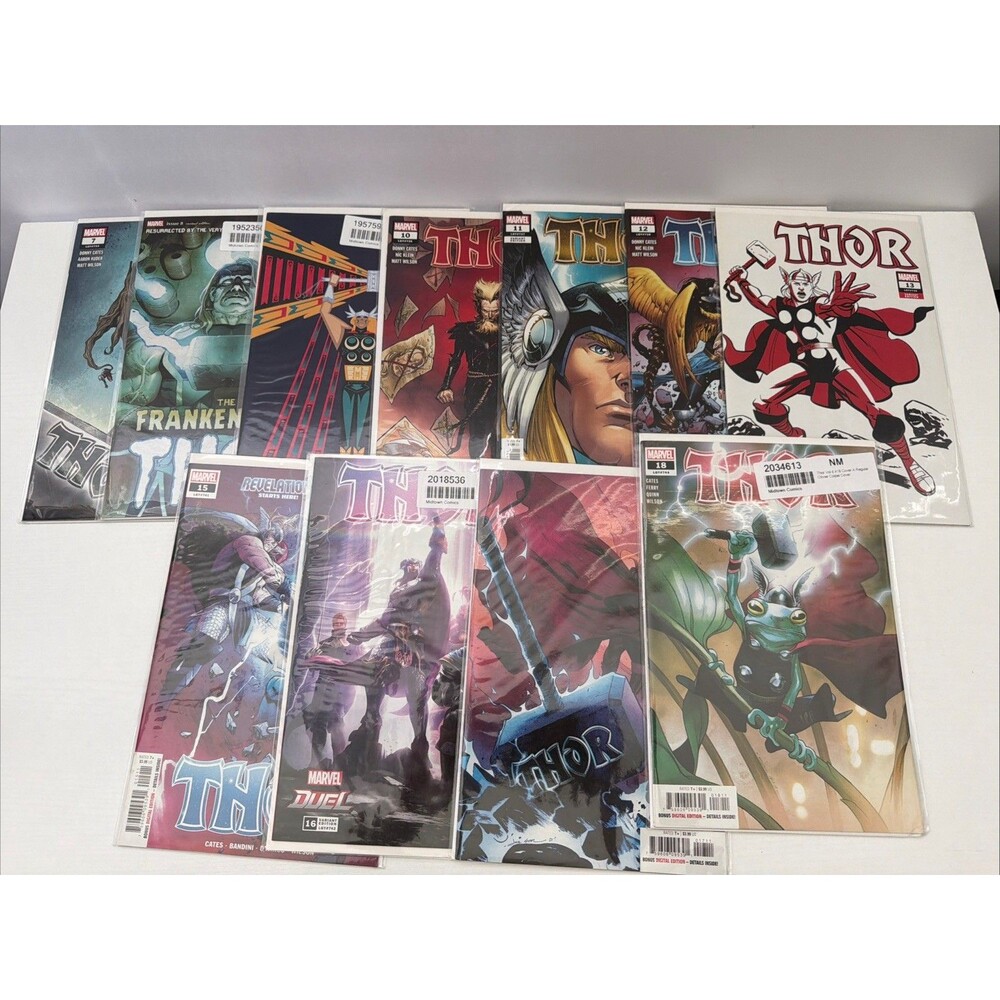 Thor Comic Lot Of 11, 7-18, LGY#733-744 w/ Boards And Sleeves